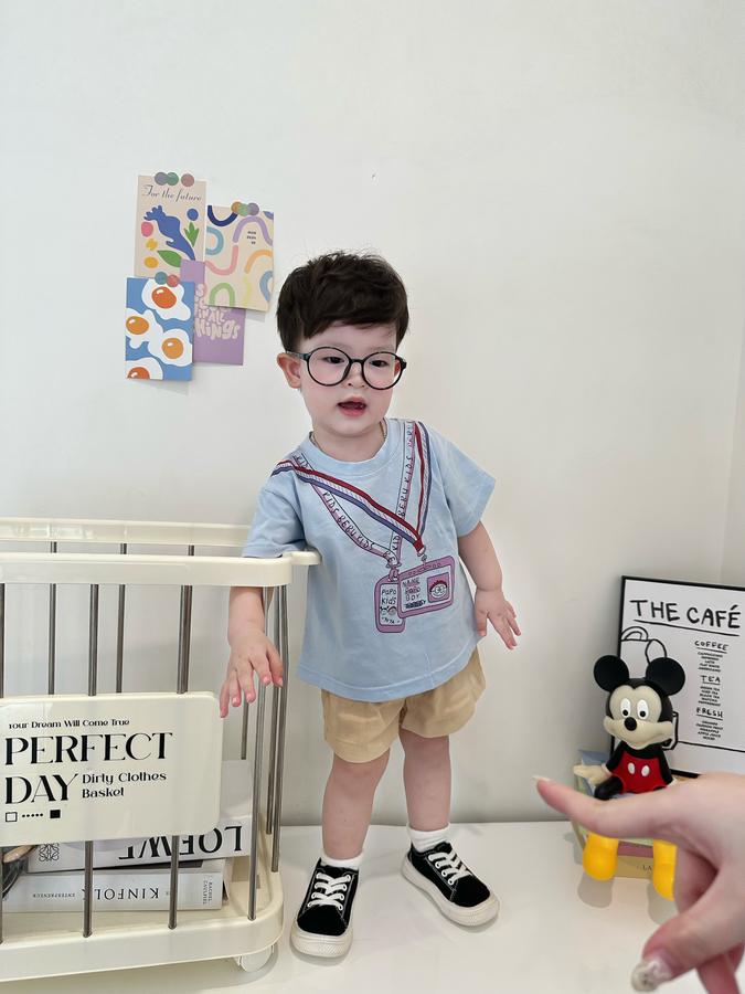 SB2338- bộ cộc tay bé trai in 2 dây thẻ