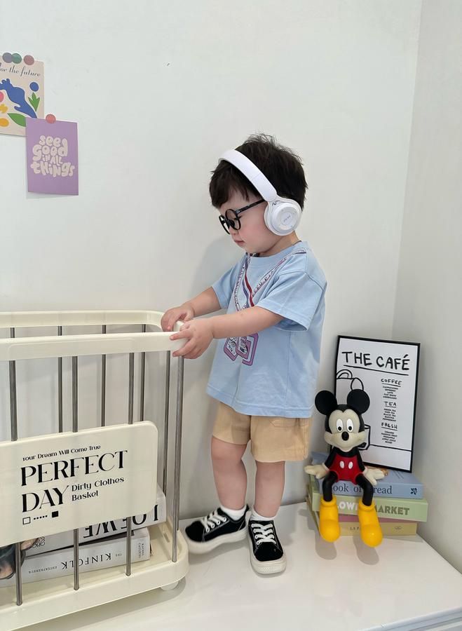 SB2338- bộ cộc tay bé trai in 2 dây thẻ