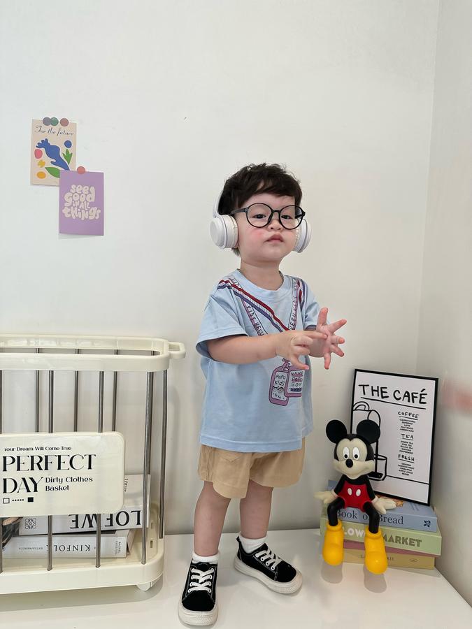 SB2338- bộ cộc tay bé trai in 2 dây thẻ