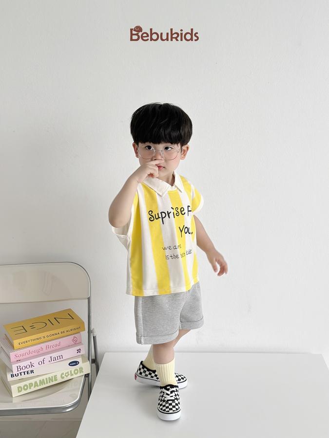 SB1978-bộ polo sát nách in chữ suprise for you