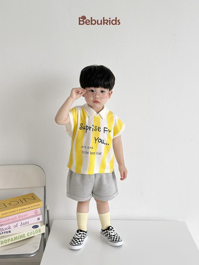 SB1978-bộ polo sát nách in chữ suprise for you