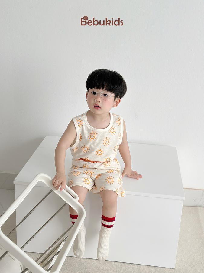 SB2327- bộ ba lỗ in mặt trời bé trai