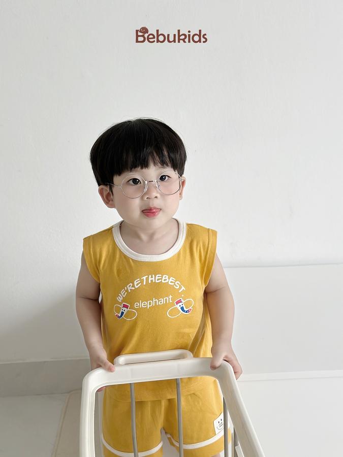 SB2328- bộ sát nách bé trai in voi