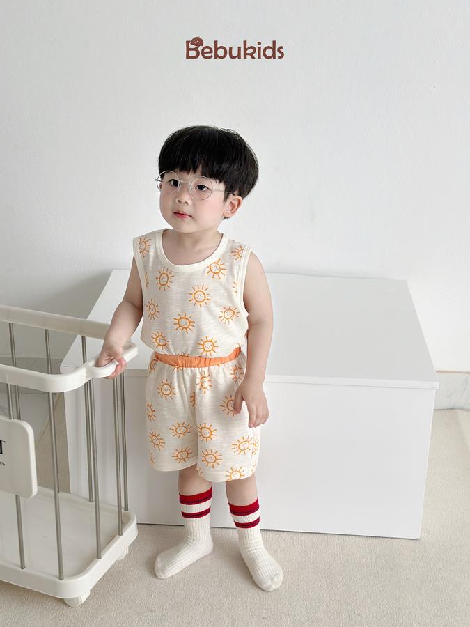 SB2327- bộ ba lỗ in mặt trời bé trai