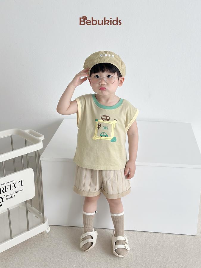 SB2333- bộ sát nách in ô vuông, ô tô