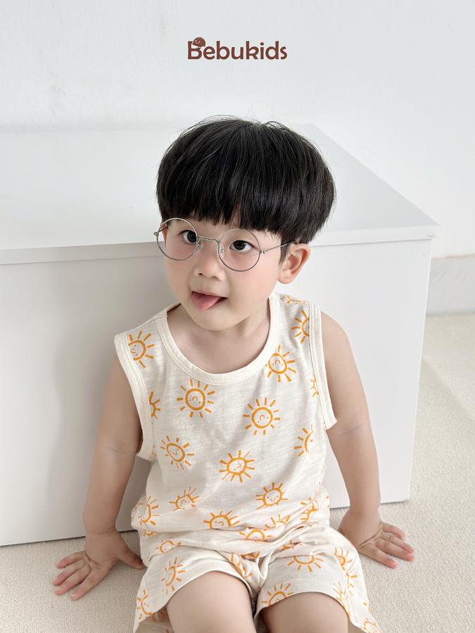 SB2327- bộ ba lỗ in mặt trời bé trai