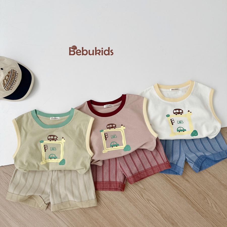 SB2333- bộ sát nách in ô vuông, ô tô