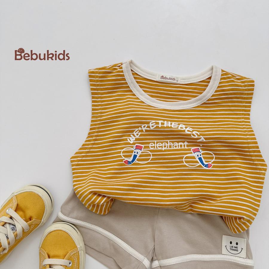 SB2328- bộ sát nách bé trai in voi