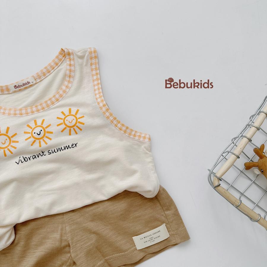 SB2327- bộ ba lỗ in mặt trời bé trai