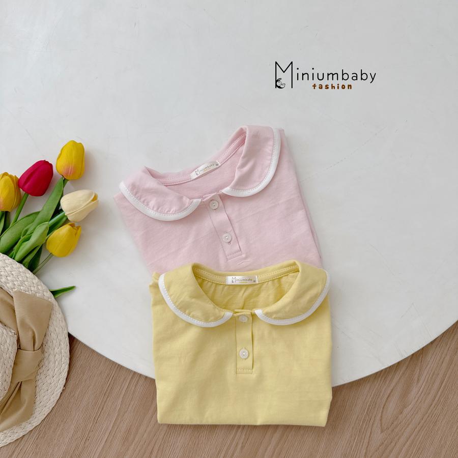 SB2105- bộc cộc cổ sen phối viền cổ, quần lửng hoa