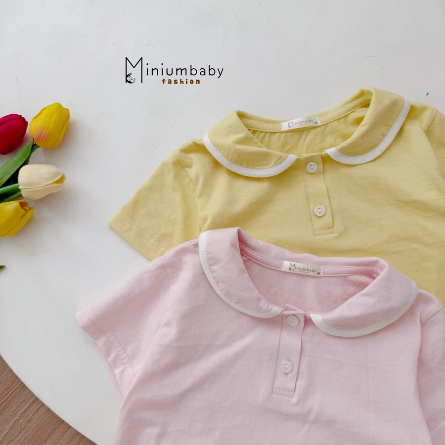 SB2105- bộc cộc cổ sen phối viền cổ, quần lửng hoa