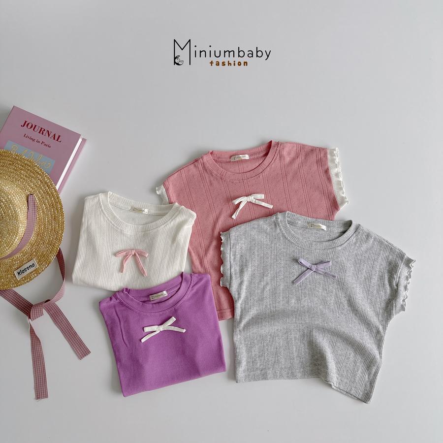 SB2397- bộ sát nách quần lửng hoa tim đính nơ