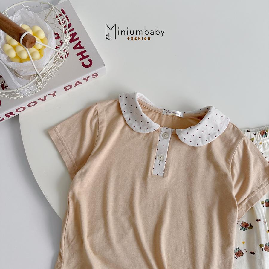 SB2392- bộ cổ sen quần dài in ngôi nhà. cổ bi