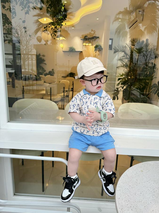 SB2235- bộ polo phối cổ thân in chữ