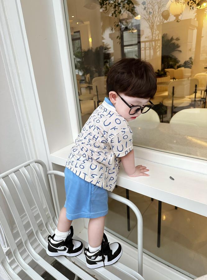 SB2235- bộ polo phối cổ thân in chữ