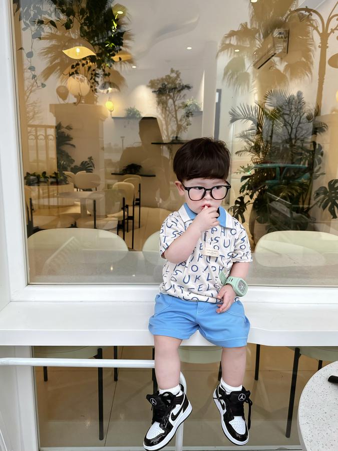 SB2235- bộ polo phối cổ thân in chữ