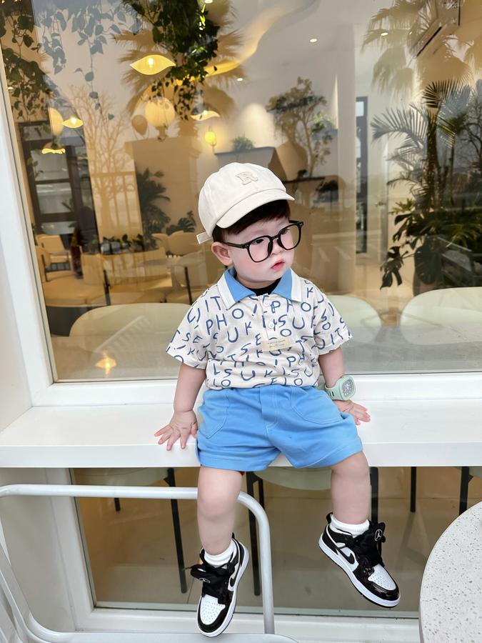 SB2235- bộ polo phối cổ thân in chữ