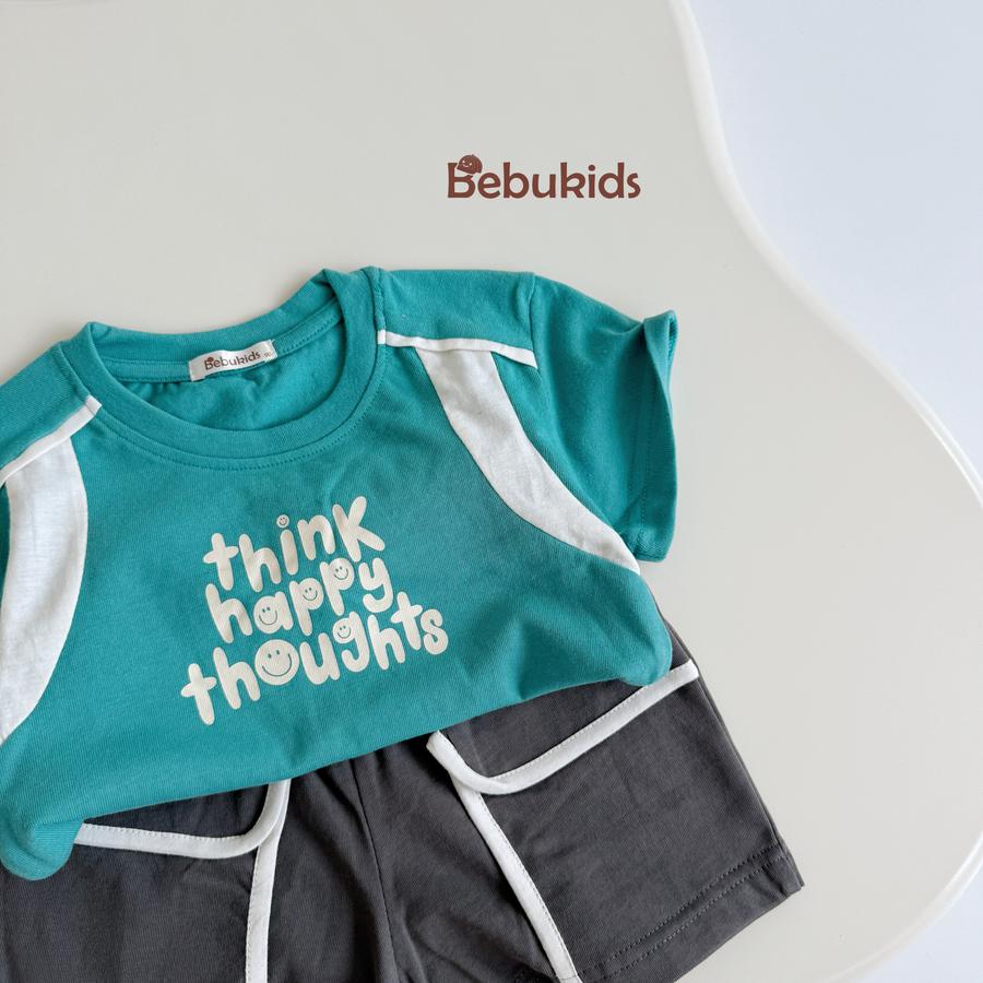 SB2258- bộ cộc tay in chữ think happy thoughts