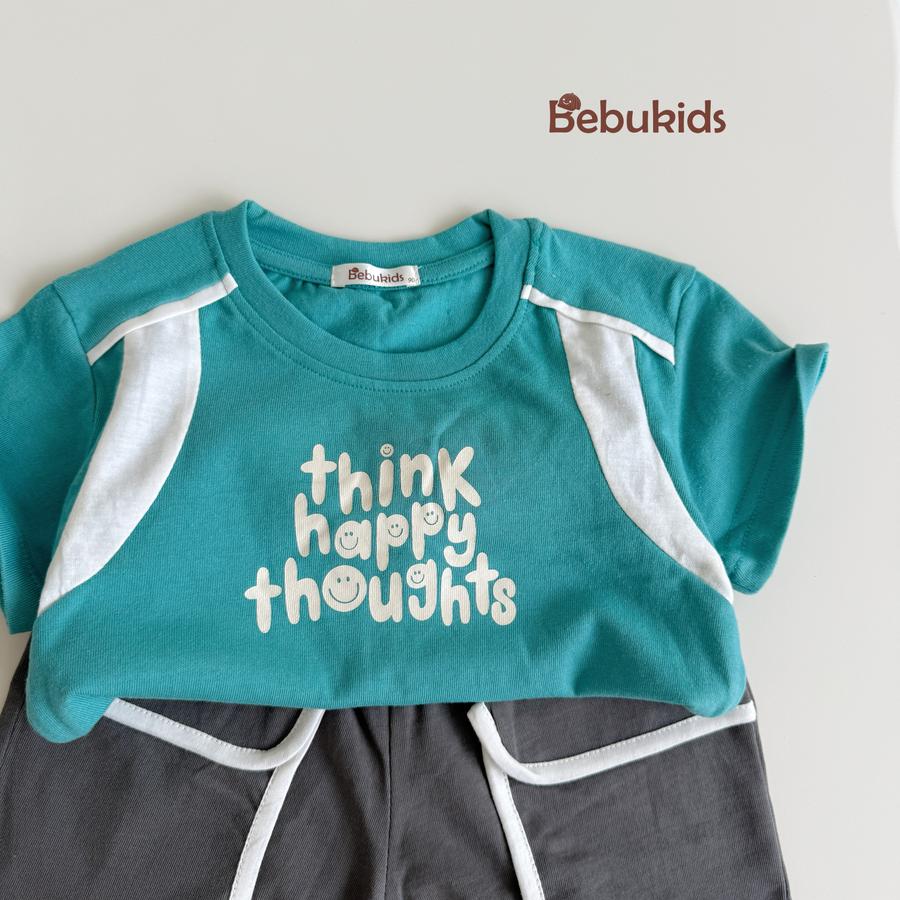 SB2258- bộ cộc tay in chữ think happy thoughts