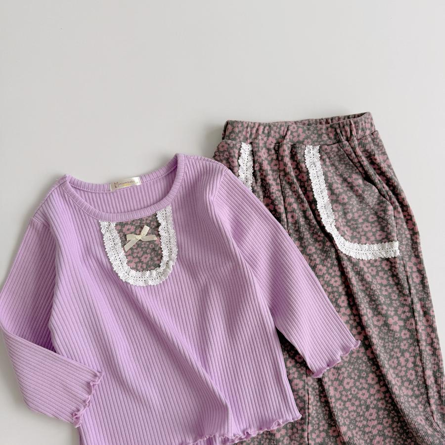 SB2394- bộ dài tay bé gái bèo nẹp, túi quần đính nơ nẹp