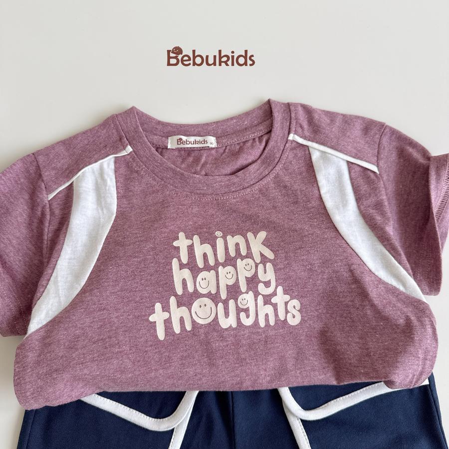 SB2258- bộ cộc tay in chữ think happy thoughts