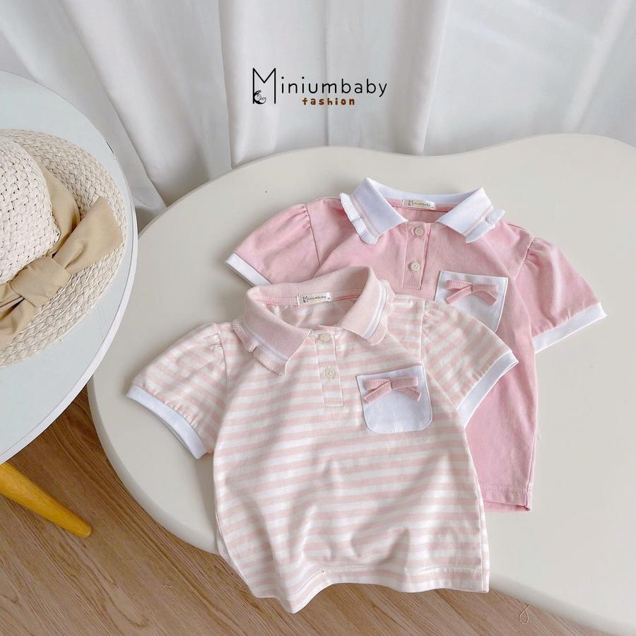 SB2304-bộ cộc cổ bèo túi ngực đính nơ