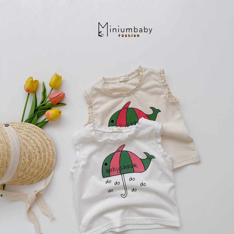 SB2368- bộ sát nách quần lửng bé gái in ô cá heo kẻ, babyshack