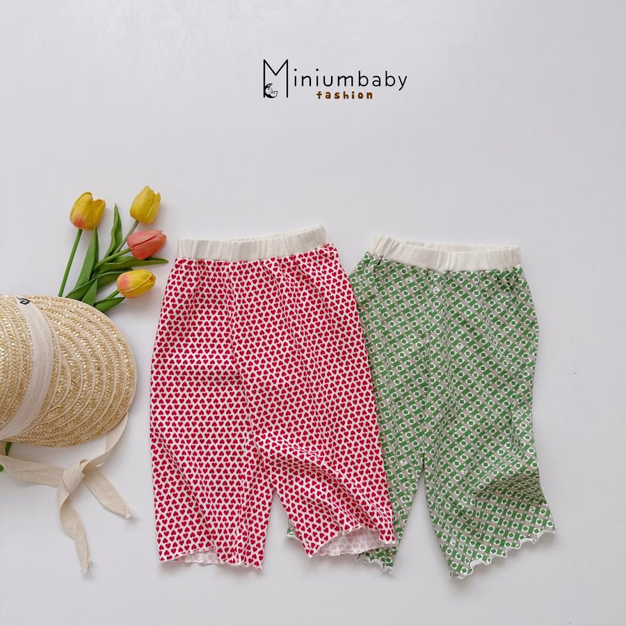 SB2368- bộ sát nách quần lửng bé gái in ô cá heo kẻ, babyshack