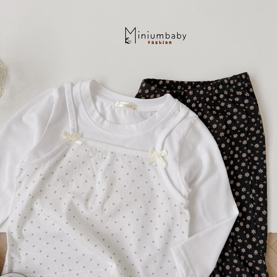 SB2413- bộ dài tay bé gái phối thân bi, quần hoa