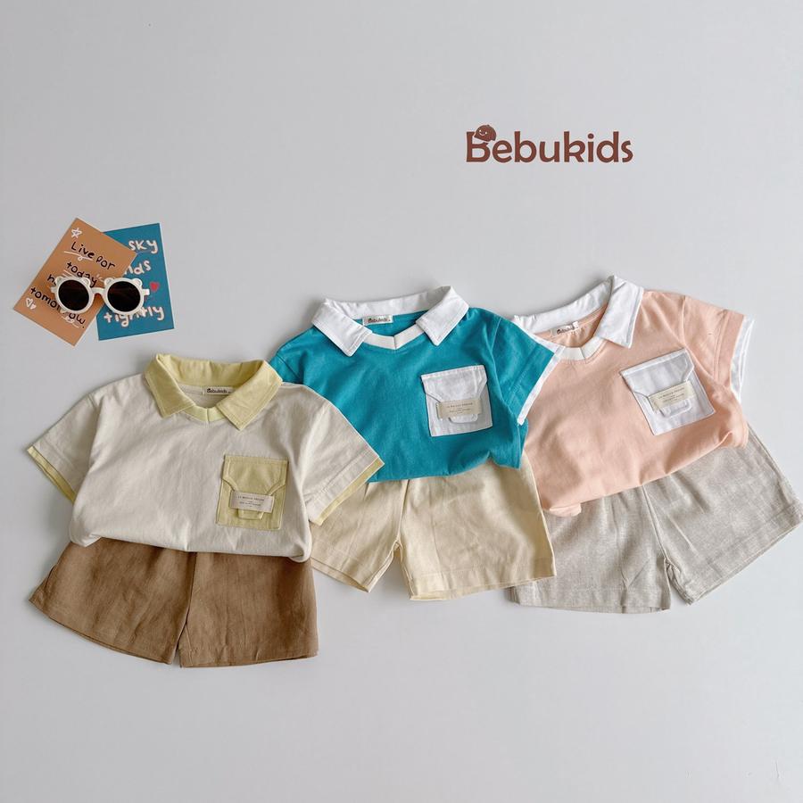 SB2229-bộ polo phối cổ, gấu tay,túi ngực