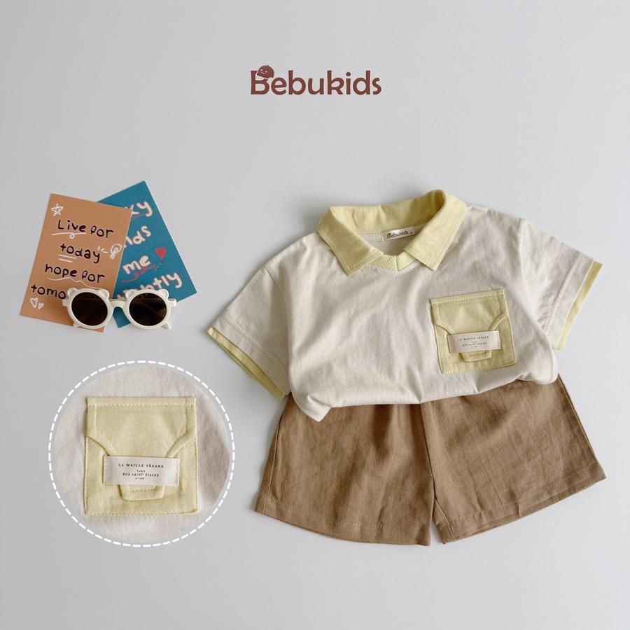 SB2229-bộ polo phối cổ, gấu tay,túi ngực