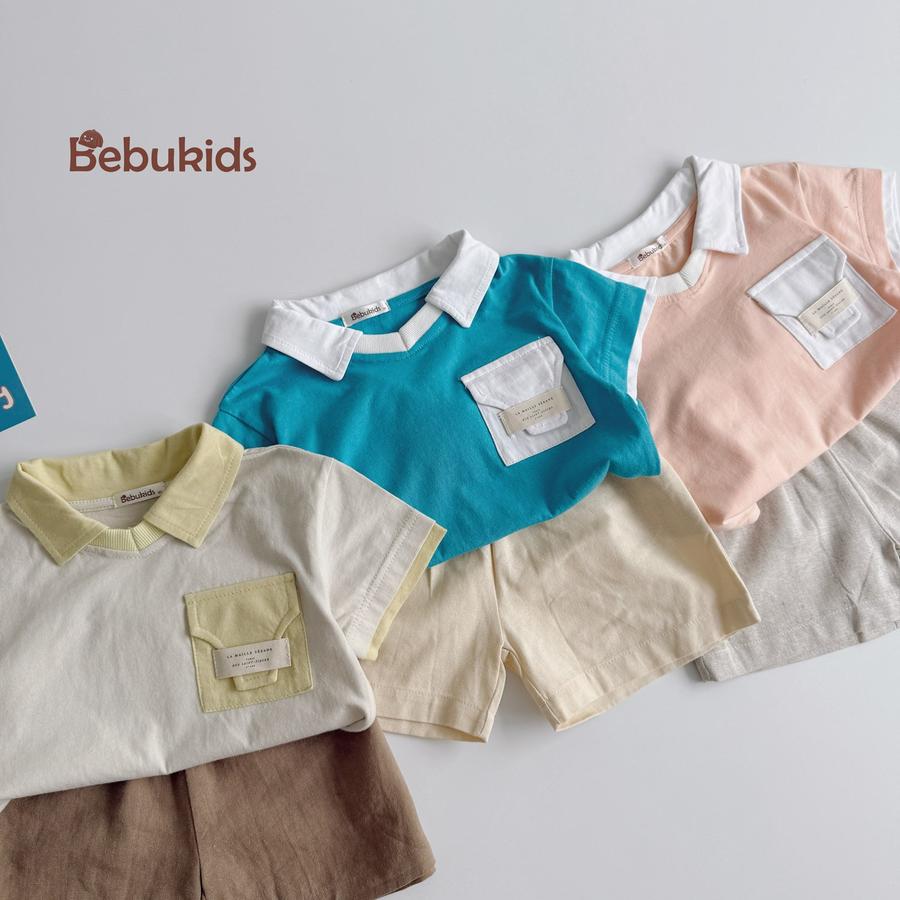 SB2229-bộ polo phối cổ, gấu tay,túi ngực