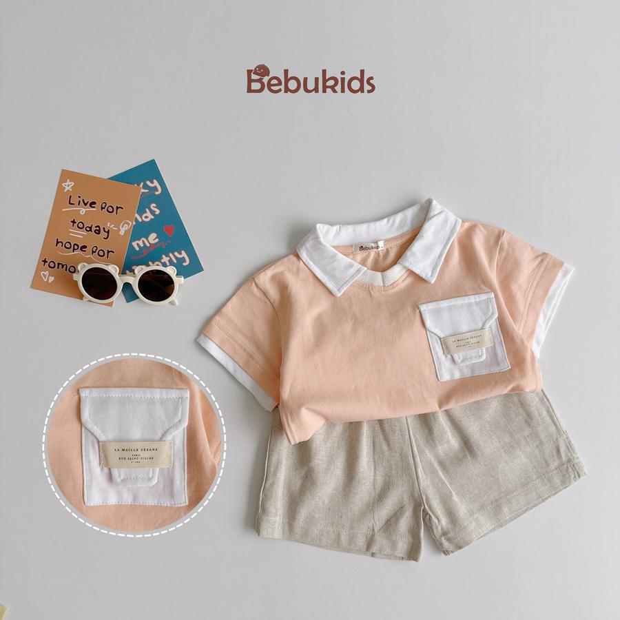 SB2229-bộ polo phối cổ, gấu tay,túi ngực