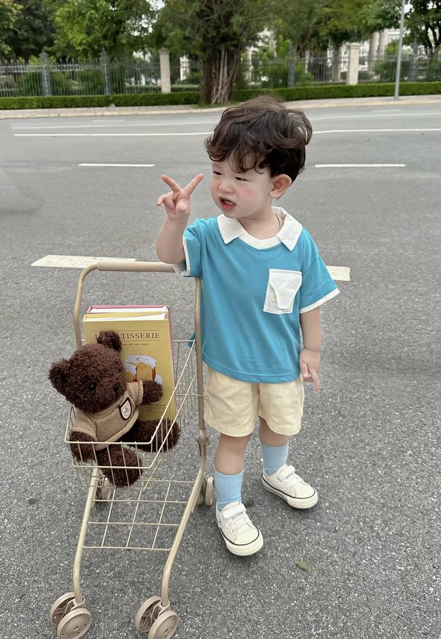 SB2229-bộ polo phối cổ, gấu tay,túi ngực