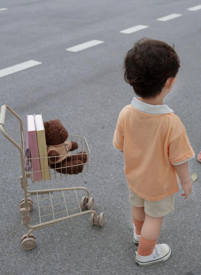 SB2116-polo cổ v túi ngực in chữ