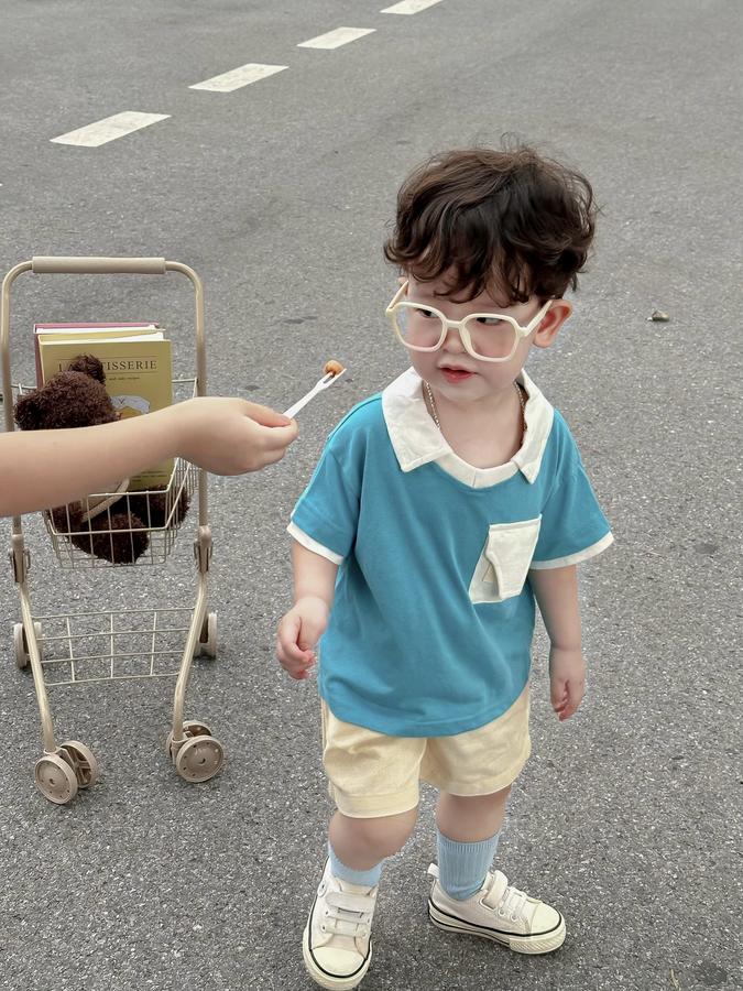 SB2229-bộ polo phối cổ, gấu tay,túi ngực