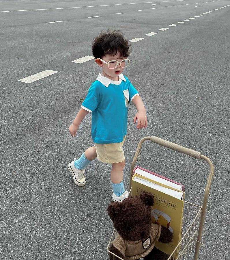 SB2229-bộ polo phối cổ, gấu tay,túi ngực