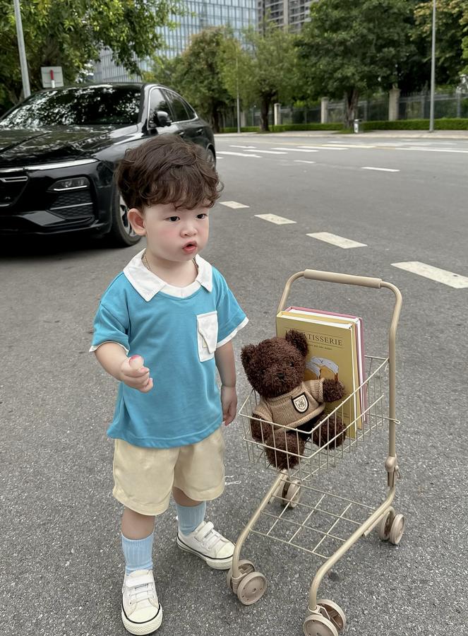 SB2229-bộ polo phối cổ, gấu tay,túi ngực