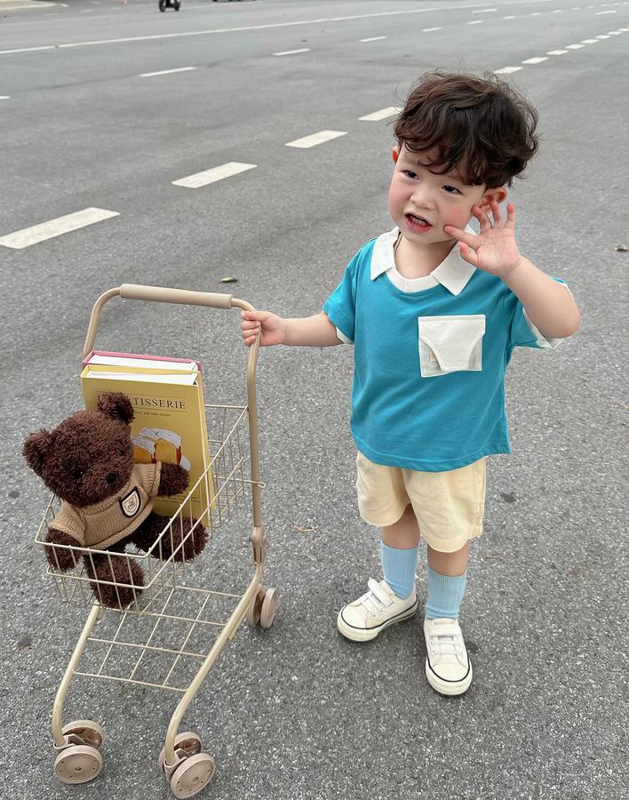 SB2229-bộ polo phối cổ, gấu tay,túi ngực