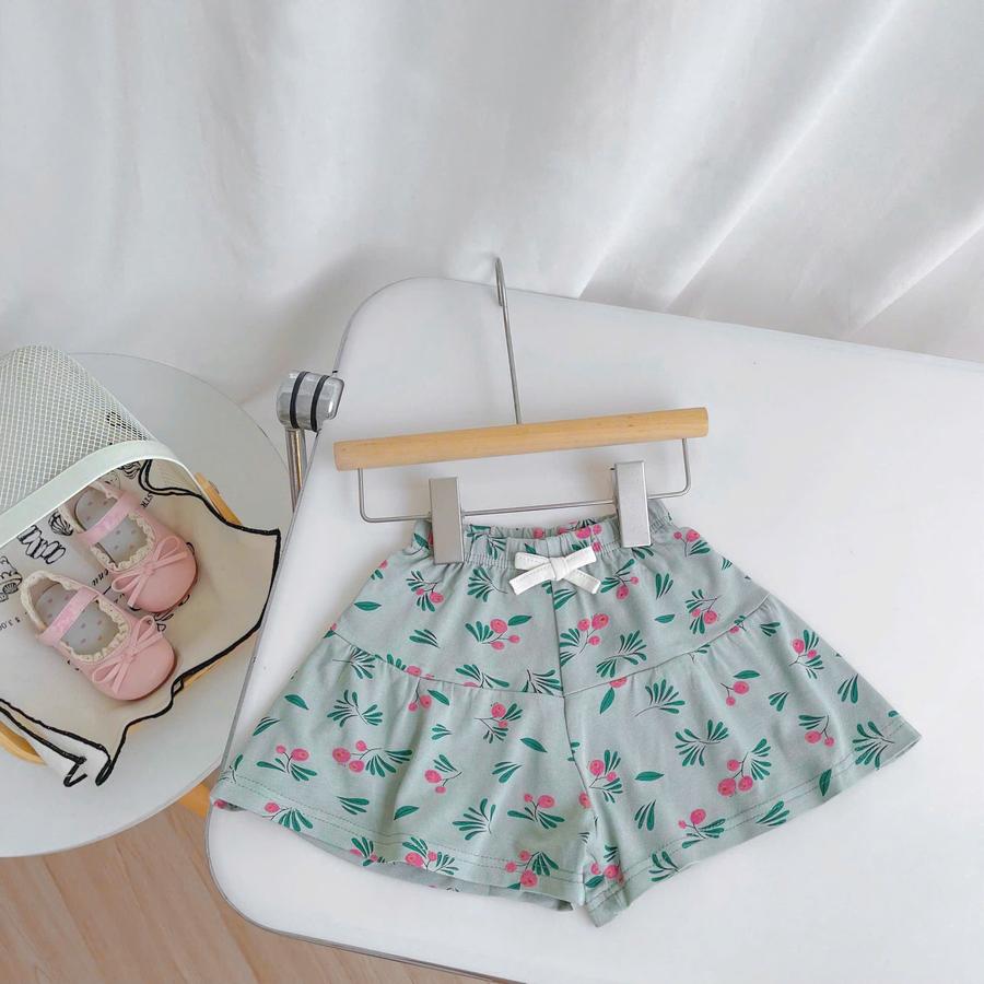 V2427- quần váy bé gái hoa hồng