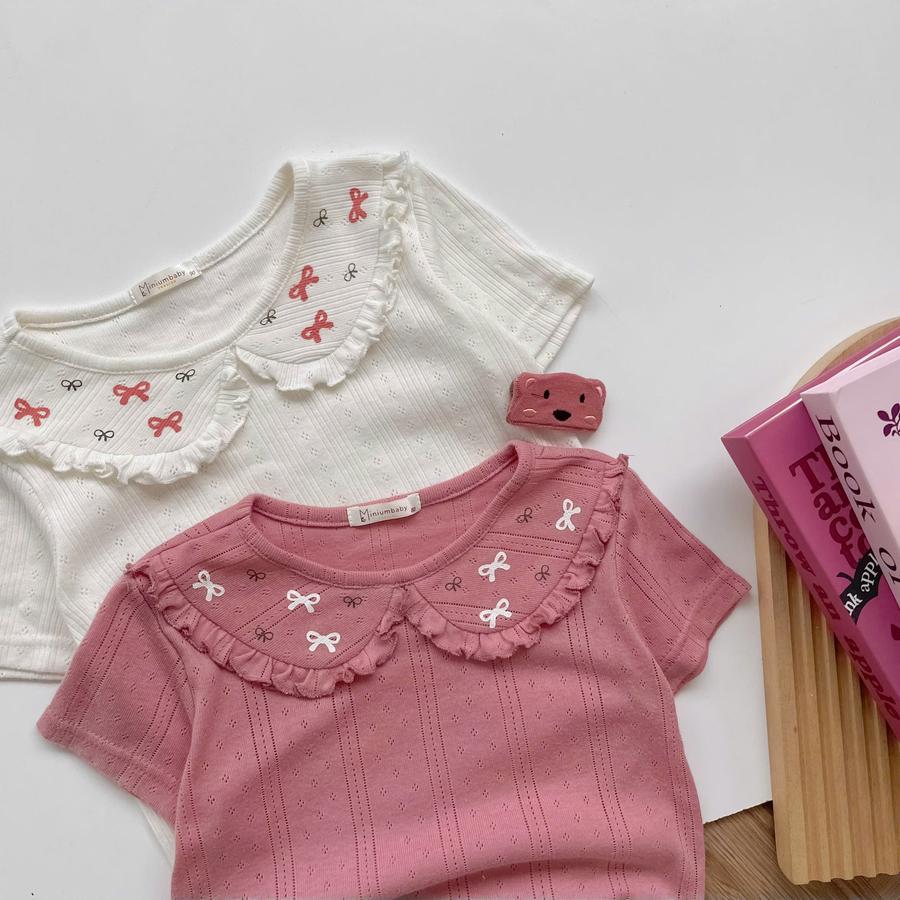 SB2443- bộ cổ sen bèo cổ in nơ phối quần dài