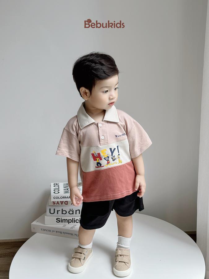 SB2255- bộ polo phối than in chuột mickey, hey