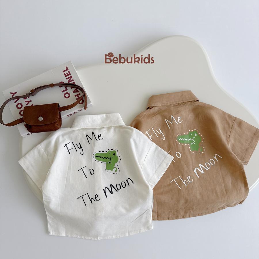 SB2131- bộ sơ mi túi cá sấu bé trai