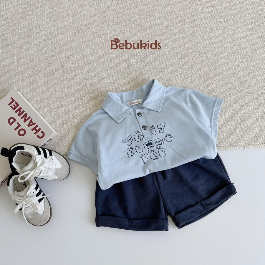 SB2386- bộ polo mix màu bé trai xanhchu