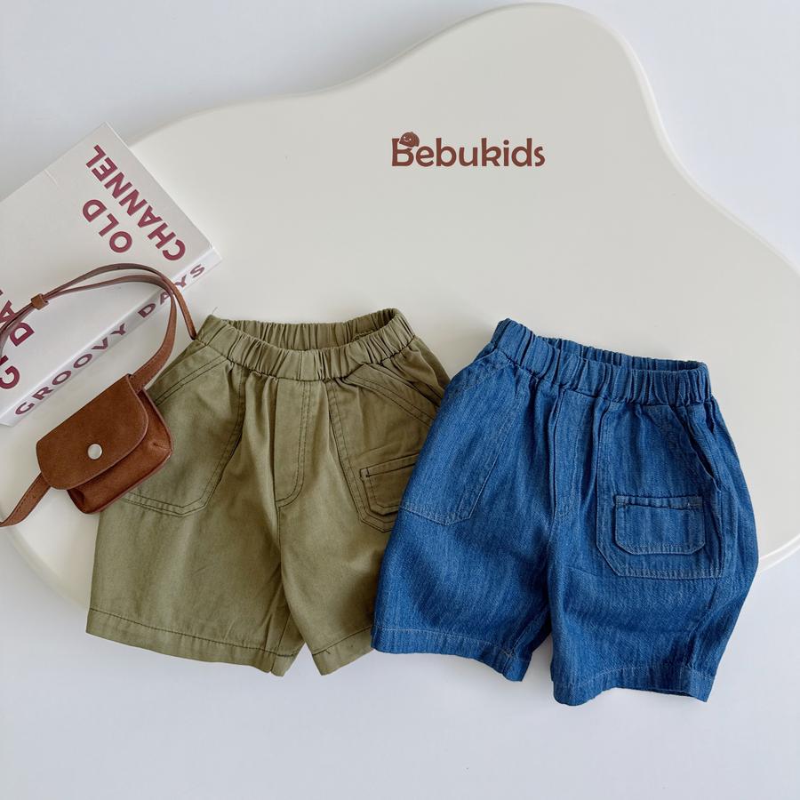 SB2131- bộ sơ mi túi cá sấu bé trai