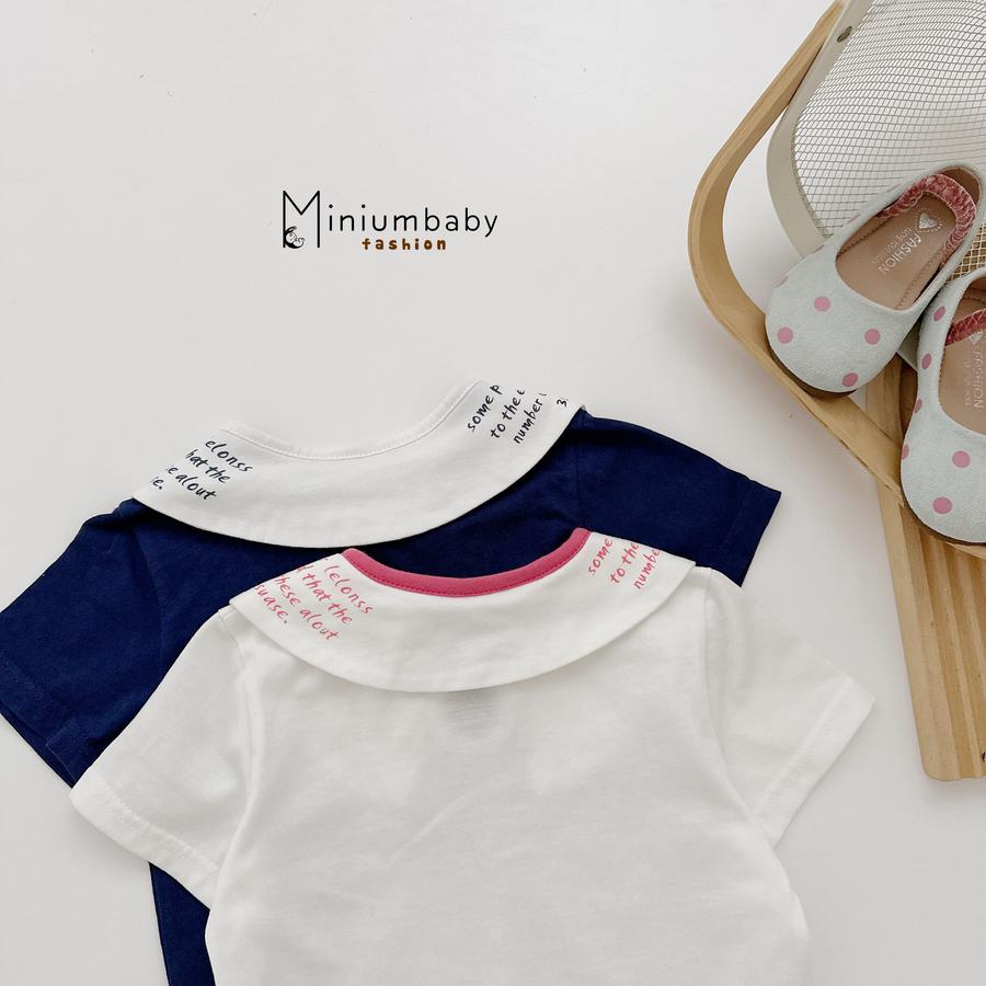 SB2447-bộ cộc cổ in chữ thắt nơ cổ, quần kẻ phối bèo