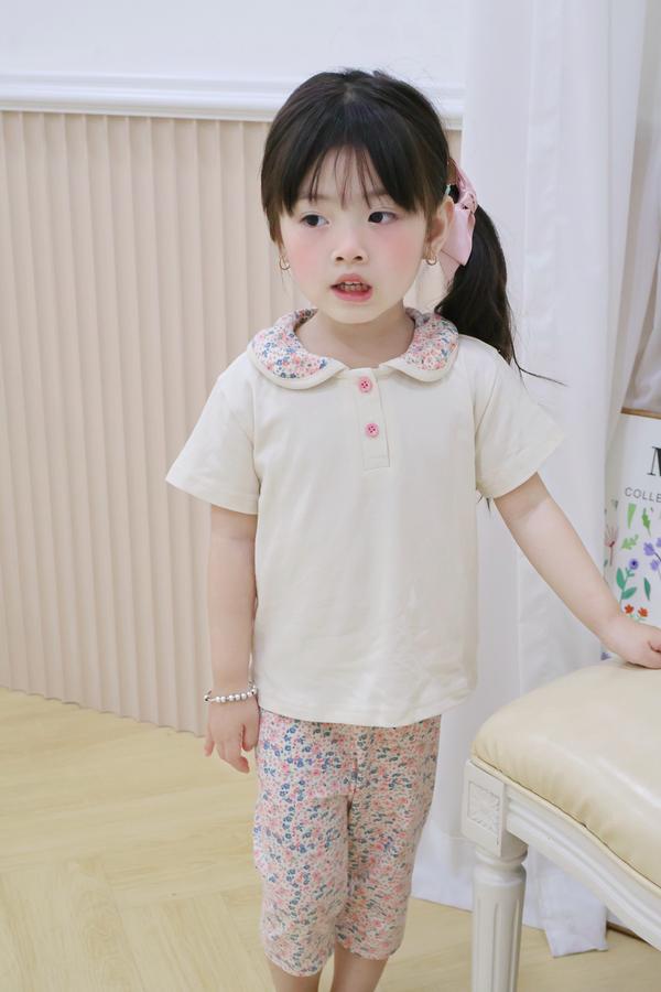 SB2378- bộ cổ sen quần dài phối cổ quần hoa
