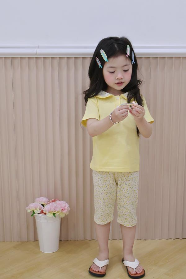 SB2378- bộ cổ sen quần dài phối cổ quần hoa