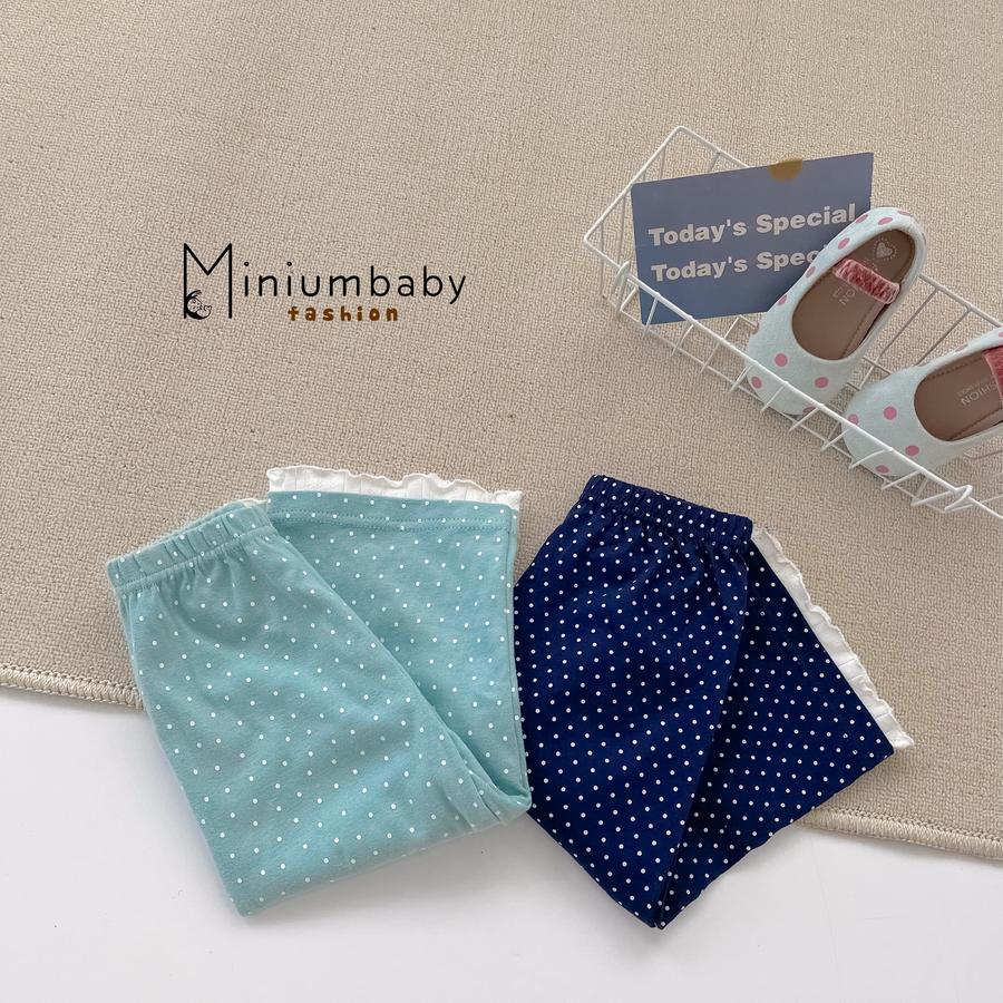 SB2415- bộ dài tay bé gái diễu nách đính nơ phối quần bi