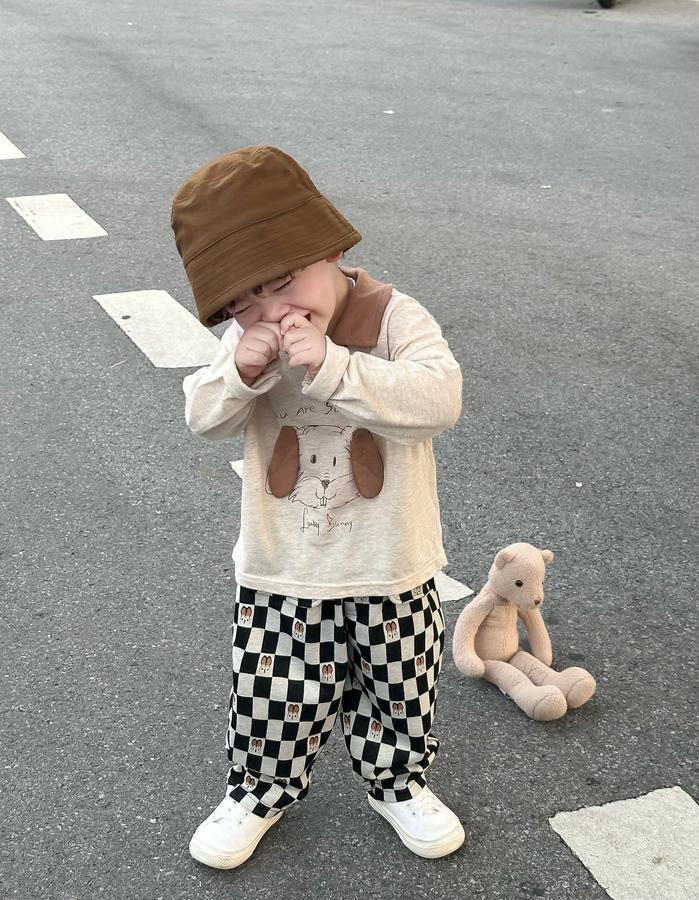 SB2391- bộ dài tay phối cổ in cũn đính tai, in chữ you are so lovely